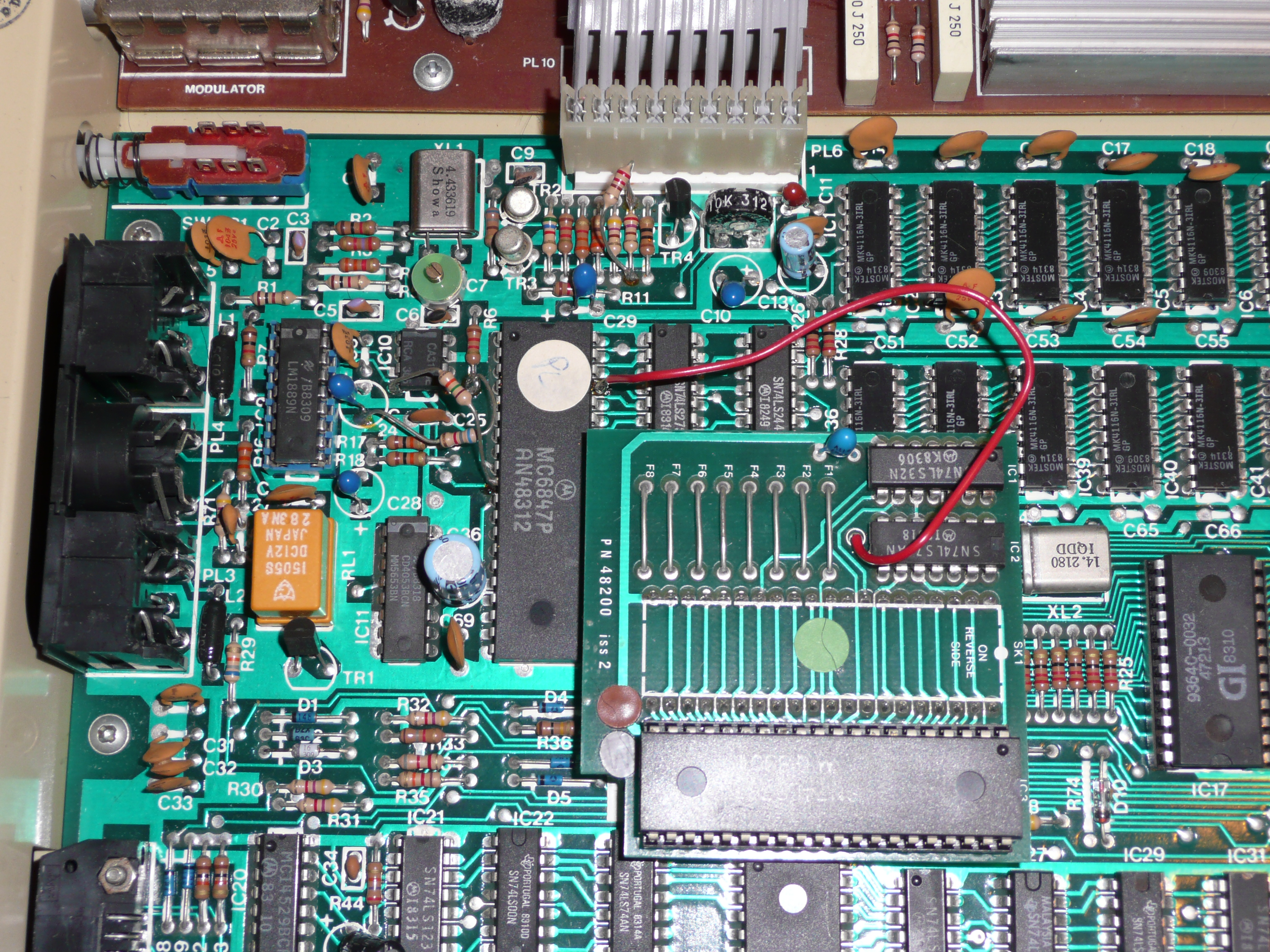 The daughterboard in its socket
