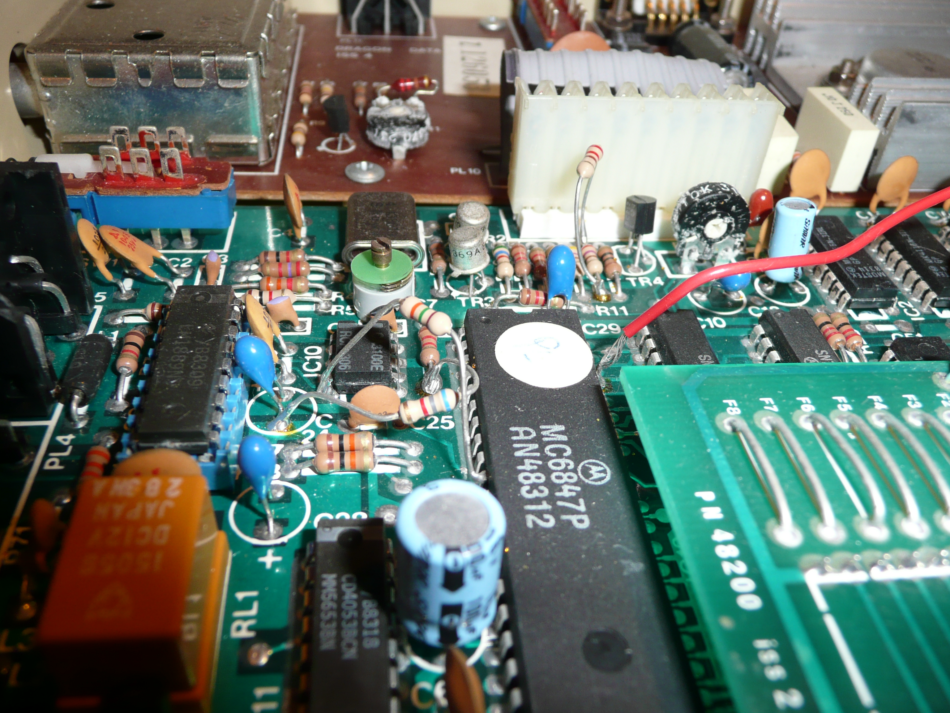 Three resistors added on the component side