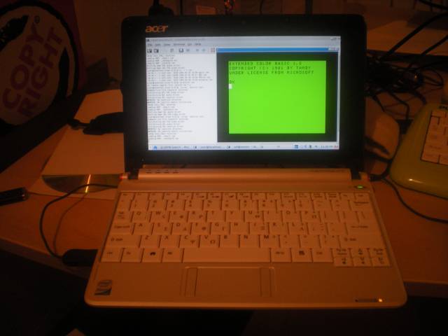 My linux netbook running XRoar!